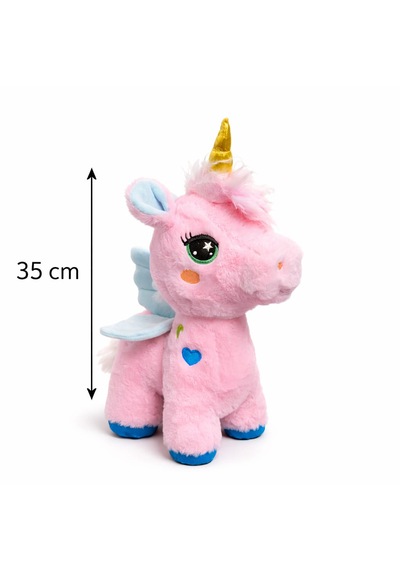Kanatlı Boynuzlu Unicorn Pony Peluş Oyuncak 35 Cm Pembe