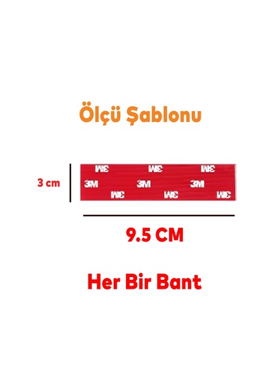 Bondit Araç Plaka Güçlü Yapıştırıcı 3m Yapıştırma Çift Taraflı Bant Bandı 95mm X 35mm Bnd01069530 Diğer