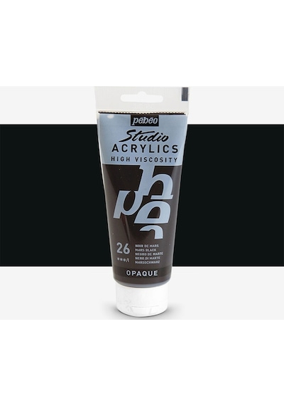 Akrilik Boya Studio 100ml Mars Black 26 Beyaz