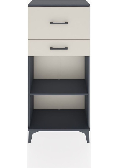Hyperion Dolap Tek Raflı 2 Çekmeceli 60x44x134 Antrasit-aytaşı Antrasit