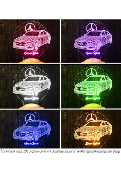 Mercedes Logo Tasarımlı, Mercedes Benz Figürlü Led Masa Lambası