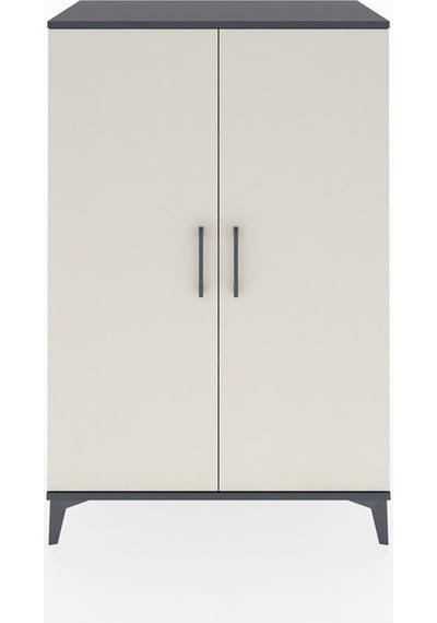 Hyperion Dolap 3 Raflı 2 Kapaklı 88x44x134 Antrasit-aytaşı Antrasit