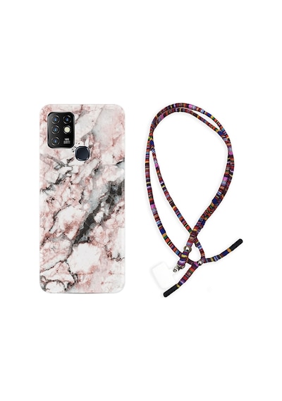Infinix Hot 8 Kılıf Rasta Boyun Askılı Colorfull Marble 2 1389