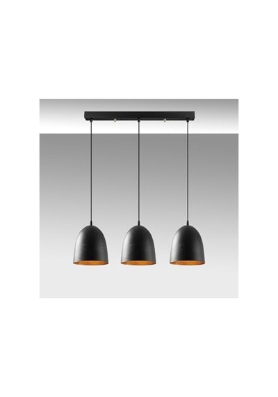 Modern Metal Gövdeli 3'lü Sarkıt Avize Mutfak Ve Salon İçin E27 Uyumlu, Siyah-6173 Diğer