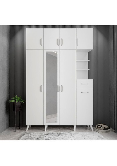 Açelya Portmanto Vestiyer Beyaz180 CM M11