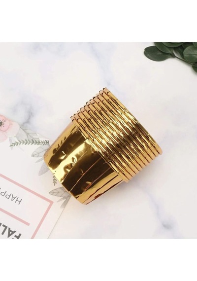 Kağıt Muffin Kek Ve Sufle Kapsülü Metalik Gold Altın 10'lu Goldcakes