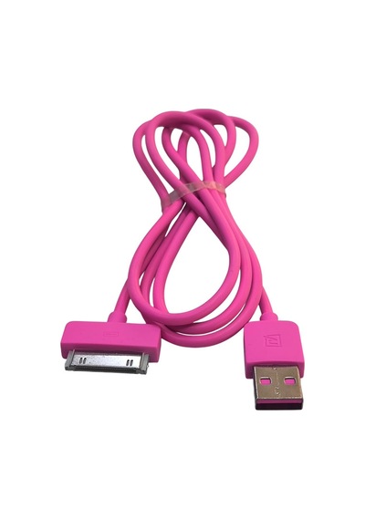 Ipad - İpod - İphone 4 Uyumlu Usb Şarj Ve Data Kablosu Pembe 1m
