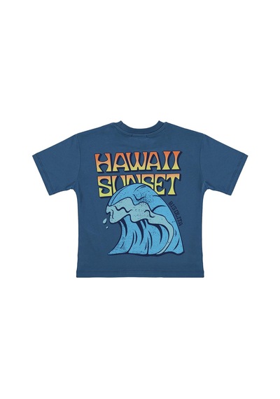 Civil Boys Hawaii Sunset Baskılı 6-9 Yaş Tişört - Yeşil Petrol
