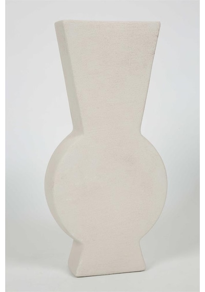 Vitale Lidya Krem Geometrik Uzun Vazo 18.5 6.5 38 Cm Ak.kk0025 Renkli