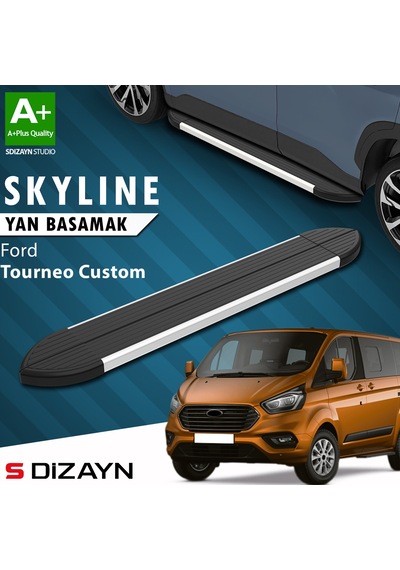 S-dizayn Ford Tourneo Custom Kısa Şase Skyline Aluminyum Yan Basamak 203 Cm 2012-2023 A+ Kalite