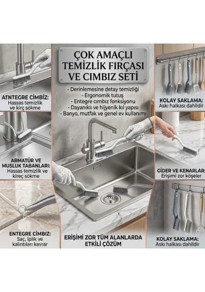 Cazibiz Cımbızlı Sert Kıllı Derz Ve Detay Temizlik Fırçası-416393