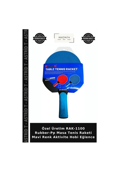 Özel Üretim Rak-1100 Rubber-pp Masa Tenis Raketi Mavi Renk Aktivite Hobi Eğlence