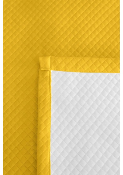 Sarı Modern Genç Odası Tek Kişilik Pike Takımı - Hardal Minimal 160x220 Cm Kapitone Yatak Örtüsü Sabahçı Rüzgar Sükuneti