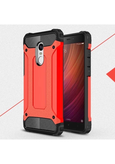 Kilifone - Xiaomi Redmi Note 4x Uyumlu - Kılıf Çift Katman Koruyucu Crash Military Tank Kılıf - Kırmızı Kırmızı Kilifone - Xiaomi Redmi Note 4x Uyumlu - Kılıf Çift Katman Koruyucu Crash Military Tank Kılıf - Kırmızı Kırmızı