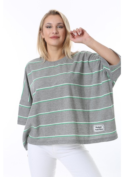 Crveniruz Oversize Kadın Sweatshirt Gri