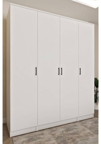 Ases Mobilya Ases Ela863 Geniş Derin Gardırop 4 Kapaklı Bol Raflı 2 Askılıklı Kullanışlı Giysi Dolabı Beyaz Ases Mobilya Ases Ela863 Geniş Derin Gardırop 4 Kapaklı Bol Raflı 2 Askılıklı Kullanışlı Giysi Dolabı Beyaz
