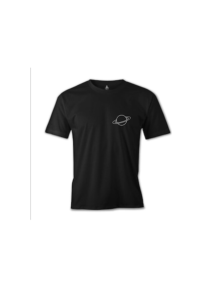 Blackjack Giyim Unisex Siyah Saturn Logo Tshirt Siyah