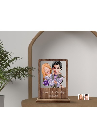 Bk Gift Kişiye Özel Sevgililer Karikatürlü Ahşap Standlı Biblo, Sevgililer Günü Hediyesi, Doğum Günü Hediyesi, Yıl Dönümü Hediyesi-19