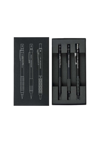 Pentel Mechanical Pencil 60th Anniversary Limited Edition 3-mekanik Uçlu Kalem Seti Siyah