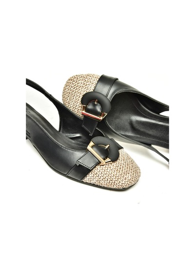 Fox Shoes U676235309 Siyah Alçak Topuklu Kadın Ayakkabı Siyah