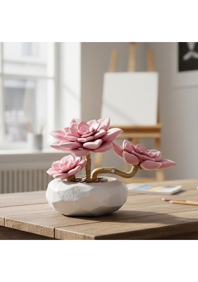 P655064 Panlos Pembe Nilüfer Sukulent Model 82 Parça Block Oyuncak