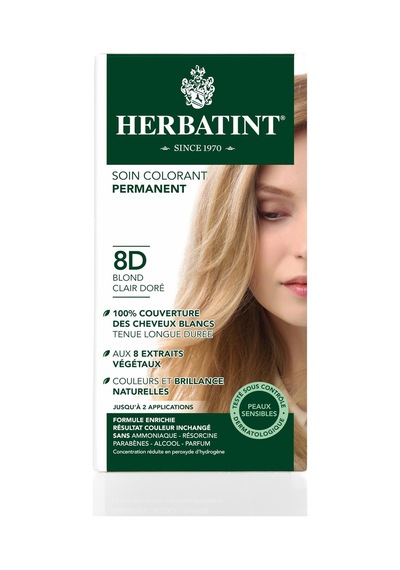 Herbatint 8D Bitkisel Saç Boyası Light Golden Blonde 150 ML