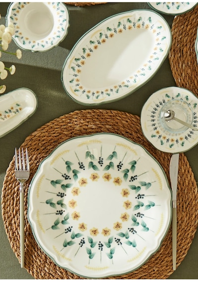 Bella Maison Adelina Stoneware 52 Parça 12 Kişilik Kahvaltı Takımı Yeşil Yeşil