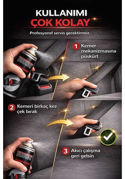 Emniyet Kemeri Yağlayıcı Sprey 200 Ml Araç Emniyet Kemeri Mekanizma Kaydırıcı