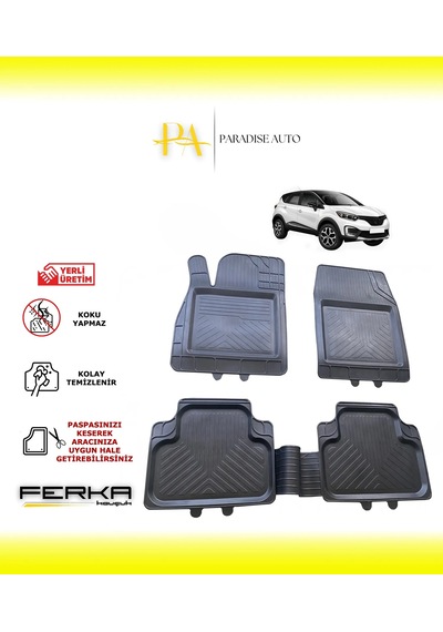 Renault Captur 1 2012-2019 Uyarlanabilir Universal Havuzlu Paspas
