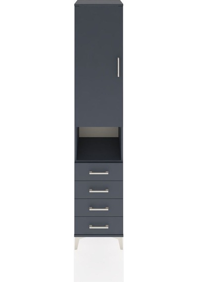 Hyperion Dolap 3 Raflı 4 Çekmeceli Tek Askılı 44x44x221 Antra... Antrasit