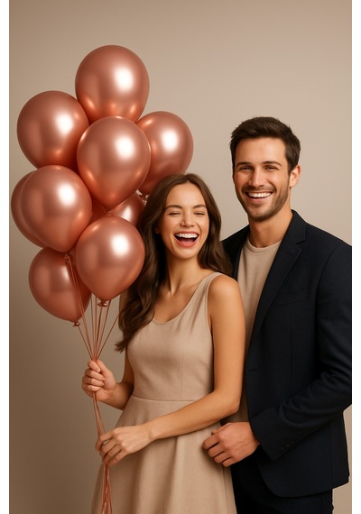 Metalik Balon 11 İnc 28 Cm 10 Adet Parti Doğum Günü Kutlama Süsleri Metalik