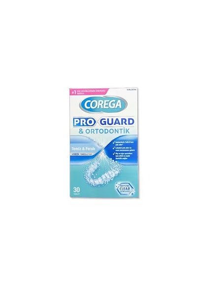 Corega Pro Guard & Ortodontik Diş Protezi Temizleyici 30 Tablet