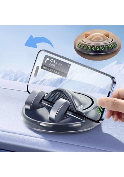 360 Dönebilen Yapışkanlı Numaratörlü Araç Telefon Tutucu 5570 Diğer
