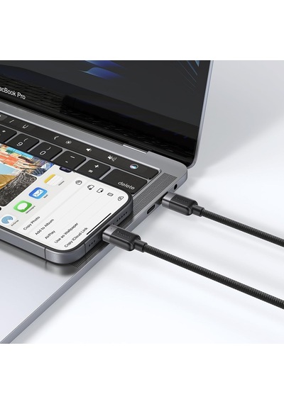 Ca-7380 Usb-c - Çift Usb-c 100w Manyetik Sarılabilir Şarj Kablosu