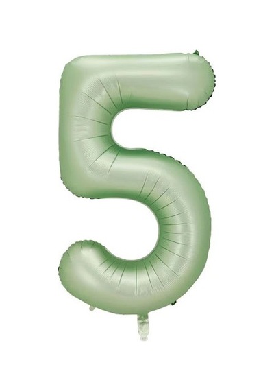 5 Rakam Retro Yeşil Folyo Balon 34 İnç 76 Cm YEŞİL