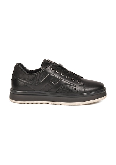 Siyah Hakiki Deri Memory Foam Erkek Sneaker Çok Renkli