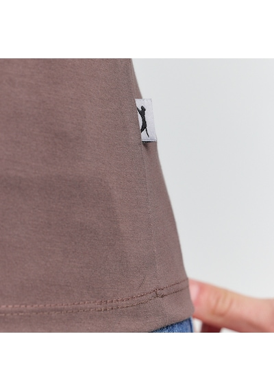 Slazenger PERICAS Kadın V Yaka Kahve Tişört