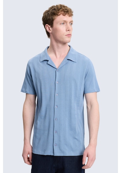 Hatemoğlu Mavi Regular Fit Apaş Yaka 100% Pamuk Casual Gömlek