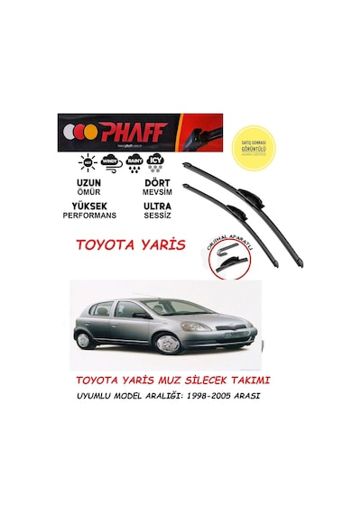 Toyoya Yaris Ön Muz Silecek Takımı 2001 Model Araca Özel Aparat