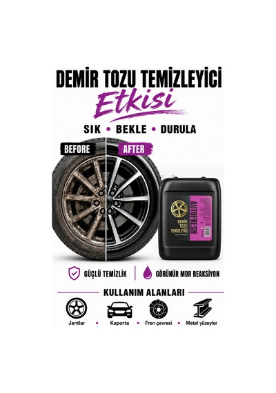 5 Litre Demir Tozu Temizleyici + Sünger Ve Mikrofiber Bez