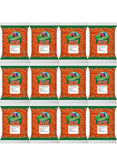 Orti Kırmızı Mercimek 1 Kg. X 12 Adet