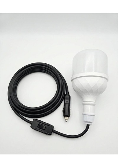 Araç Çakmak Girişli 30w 12v Led Ampul,lü E27 Duylu Anahtarlı Araç,karavan,kamp Seyyar Lamba 12/16a 2 X1,5mm Ttr Ba