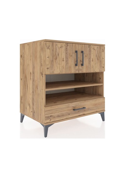 Kronos Şifonyer 4 Raflı Tek Çekmeceli 2 Kapaklı 88x59x96 Çam-çam Çam