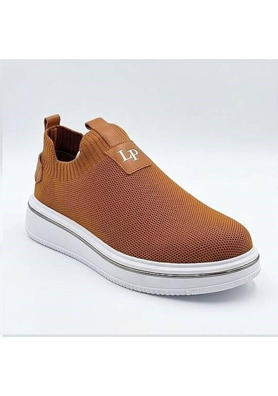 Daytex 1111 Erkek Slip-on - Full Triko Örgü Sportif Kalın Eva Taban Sneaker Taba