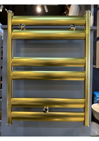 İsaoğlu Yapı Mat Gold Havlupan 50 70 Ölçü Vanalar Dahil Set Banyo Havlupanı Mat Gold