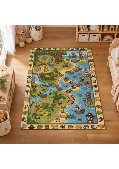 Kartela Halı Safari Kaymaz Taban Çocuk Oyun Halısı - 80 x 120 CM