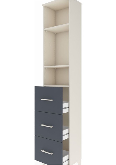 Arges Dolap 3 Raflı 3 Çekmeceli 44x30x221 Aytaşı-antrasit Aytaşı