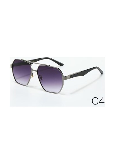 Unisex Metal Çerçeveli Uv400 Korumalı Güneş Gözlüğü Es221 Mor - 712254487 Gri