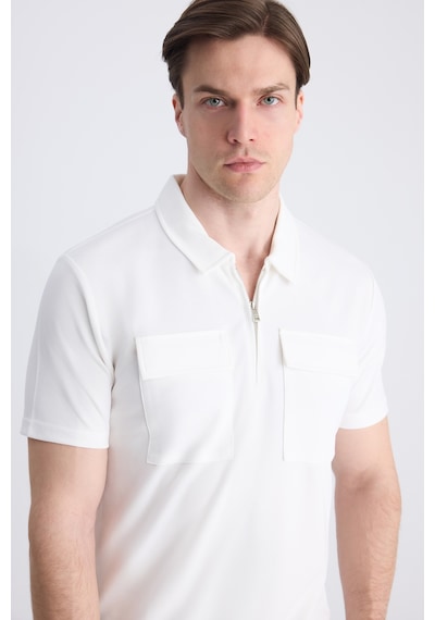 Twn Slim Fit Ekru Düz Modal T-shirt 4ec1459811112 E01