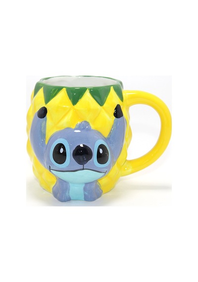 Disney Stitch Ananas Tasarımlı Kabartmalı Kupa Bardak